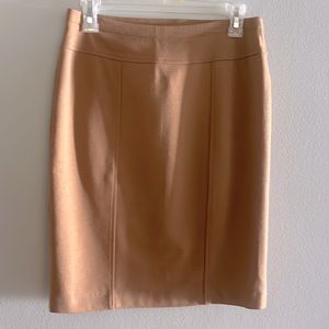 Ellen Tracy, camel collar, Ponte knit, pencil skirt, size small